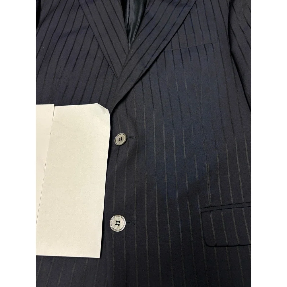 Pal Zileri Cerimonia Mens Navy Pinstripe  100s Wool Blazer‎ Italy 54R Eu 44R US